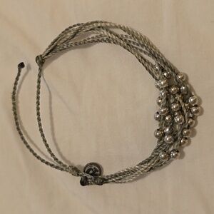 Vintage Pura Vida silver beaded bracelet/anklet. 9 strands and adjustable length